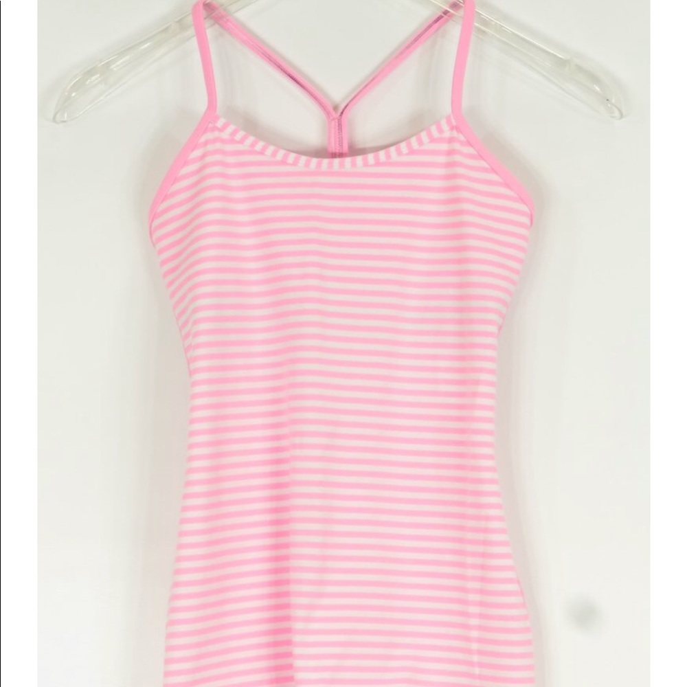 Lululemon pink and white tank top